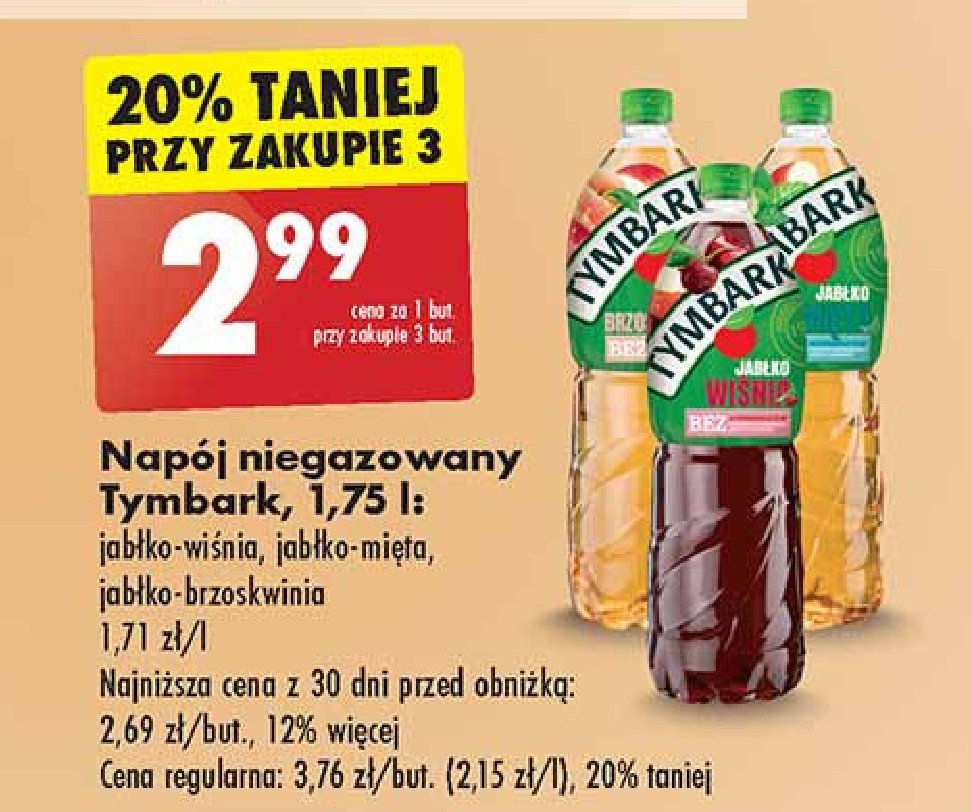 Napój wiśnia-jabłko Tymbark promocja