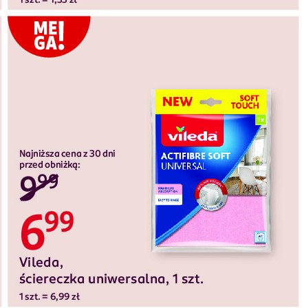 艢ciereczka actifibre soft Vileda promocja