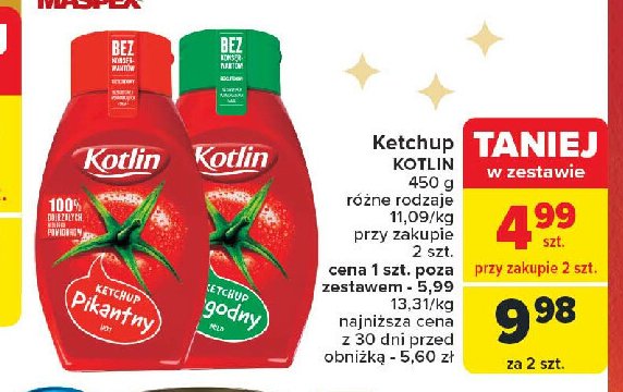 Ketchup łagodny Kotlin promocja w Carrefour Market