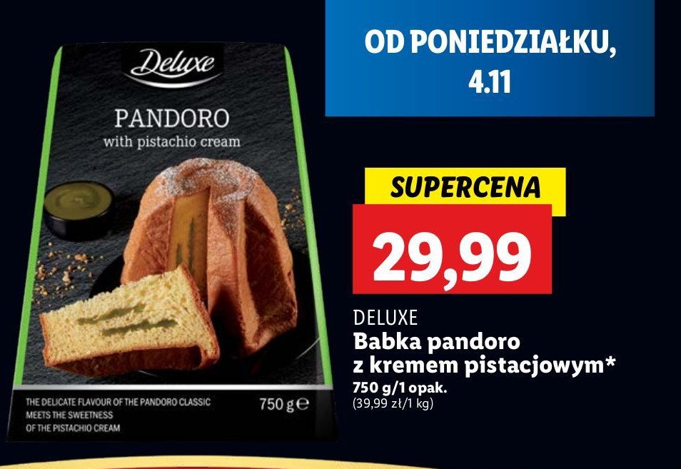 Babka pandoro z pistacjami Deluxe promocja