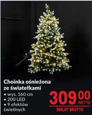 Choinka ośnieżona ze światełkami promocja w Makro