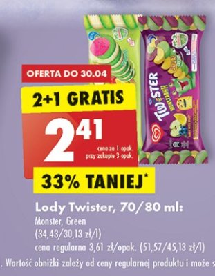 Lód monstaahh Algida twister promocja