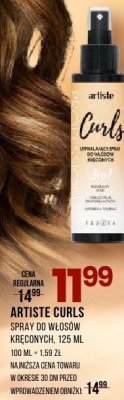 Spray ARTISTE CURLS do włosów kręconych 125ml promocja w Drogerie Natura