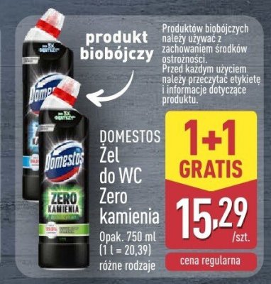 Żel do WC Zero Kamienia Domestos promocja w Aldi