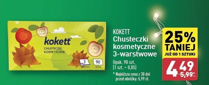 Chusteczki kosmetyczne Kokett promocja