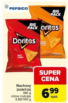 Chipsy Nachosy DORITOS Hot Corn 180g promocja w Carrefour Market