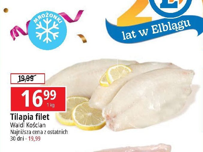 Tilapia filet Waldi kościan promocja w Chorten