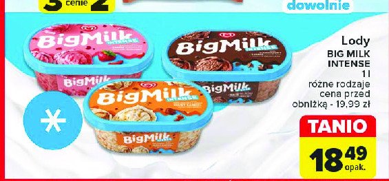 Lody bakalia intense Algida big milk promocja w ABC