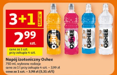 Napój izotoniczny 750 ml, wybrane rodzaje Oshee promocja w Auchan