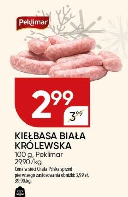 Kiełbasa biała królewska Peklimar promocja w Chata Polska