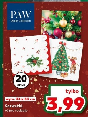 Serwetki różne rodzaje 33x33cm  promocja w Kaufland