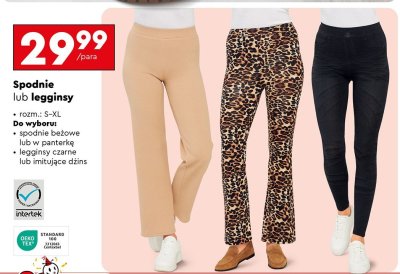 Spodnie beżowe lub w panterkę promocja w Biedronka