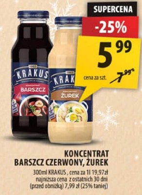 Koncentrat barszcz czerwony, żurek Krakus promocja w Arhelan