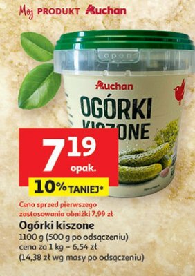 Ogórki kiszone Auchan promocja w Auchan