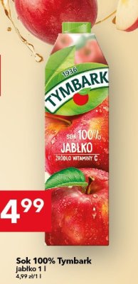 Sok 100% Tymbark jabłko 1l promocja w LEWIATAN