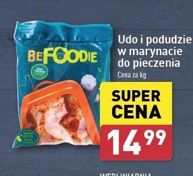 Udo i podudzie z kurczaka w marynacie z ziemniakami gotowanymi Be foodie promocja w Aldi