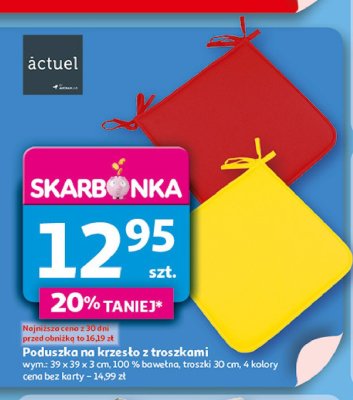 Poduszka na krzesło 39 x 39 cm Actuel promocja