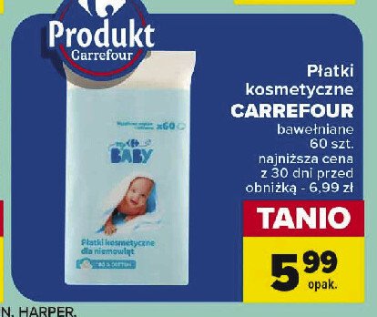 Płatki kosmetyczne dla niemowląt Carrefour baby promocja