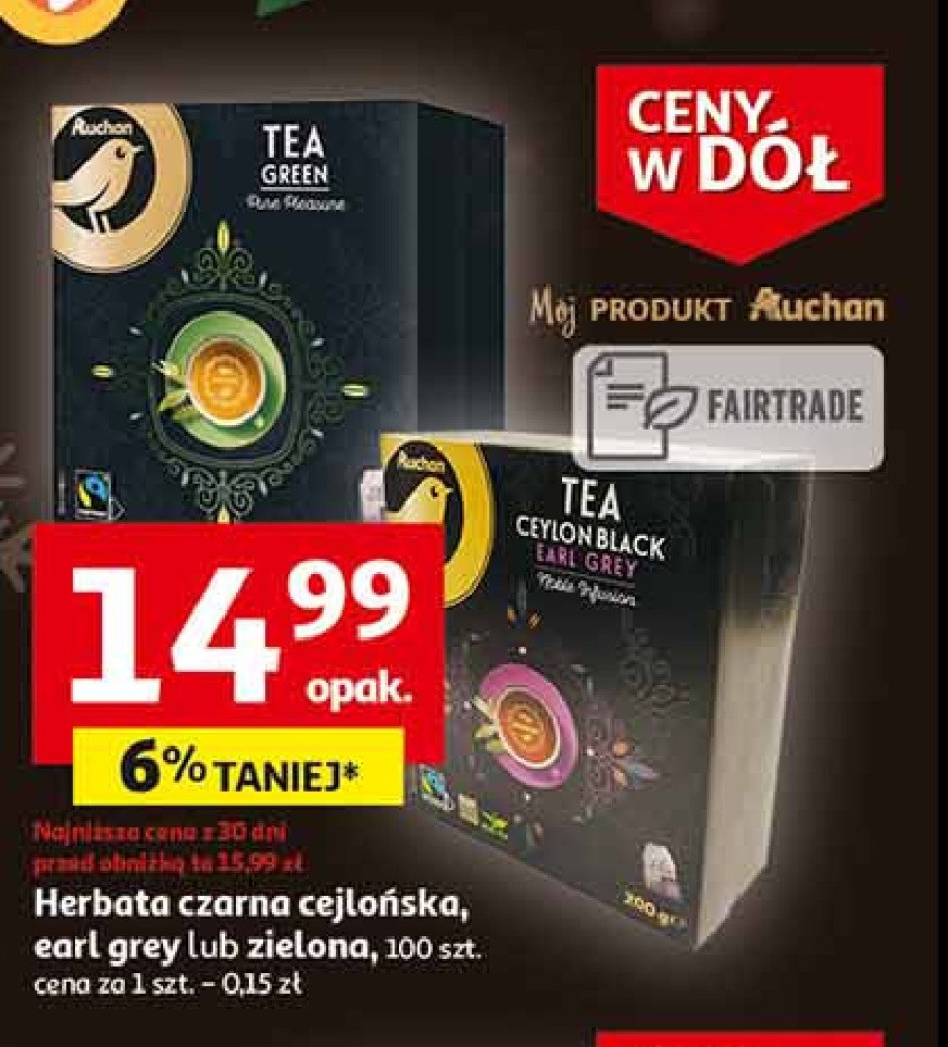 Herbata czarna earl grey Auchan promocja