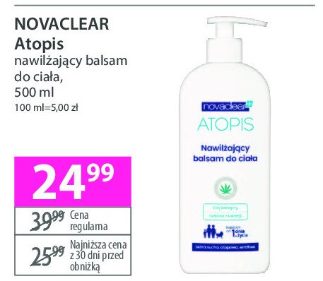 Nawilżający balsam do ciała Novaclear atopis promocja