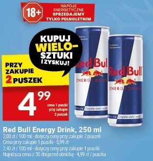 Red Bull Energy Drink, 250 ml promocja w Twój Market