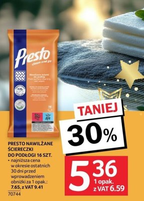 Ściereczki Presto nawilżane do podłóg 16szt promocja w Selgros