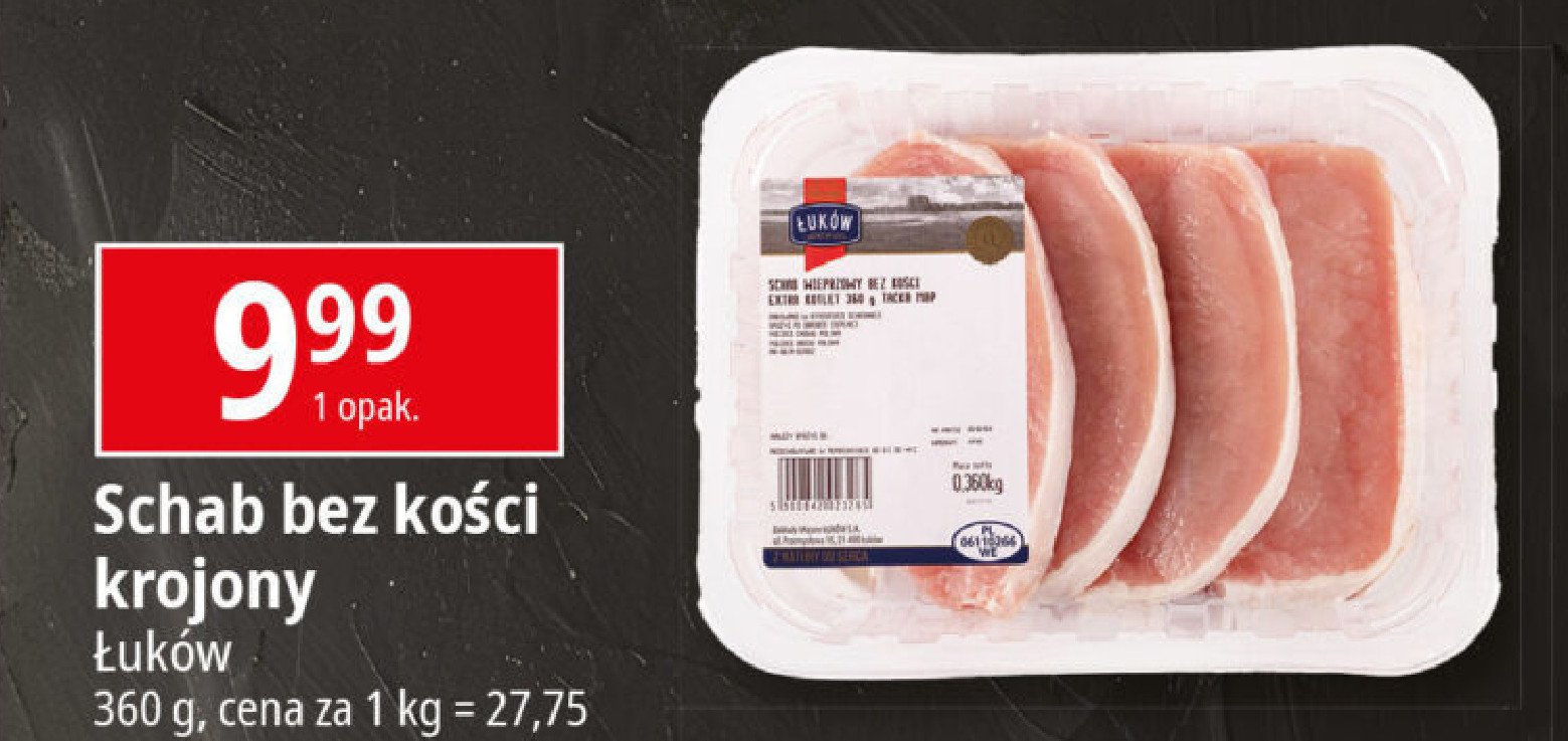 Schab wieprzowy plastry Łuków promocja