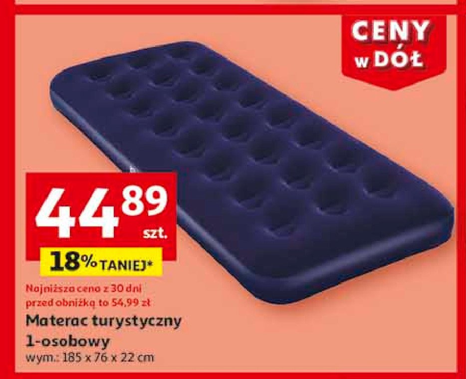 Materac flokowany 185 x 76 x 22 cm promocja w Auchan