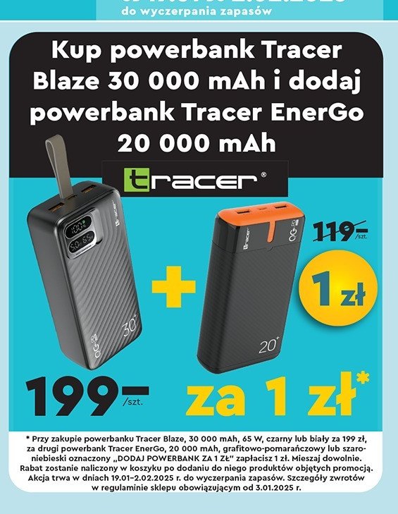 Powerbank energo 20000mah Tracer promocja w Biedronka