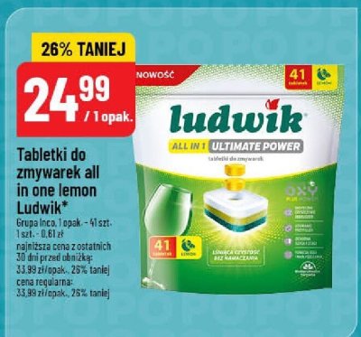 Tabletki do zmywarek all in one lemon 41 szt. promocja w POLOmarket