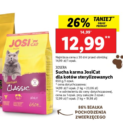 Karma dla kota classic JOSERA promocja