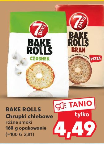 Bake rolls czosnek 7 days bake rolls promocja