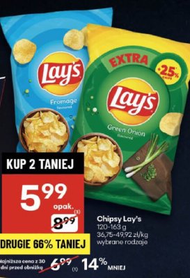 Chipsy Lay's 120-163 g promocja w Delikatesy Centrum