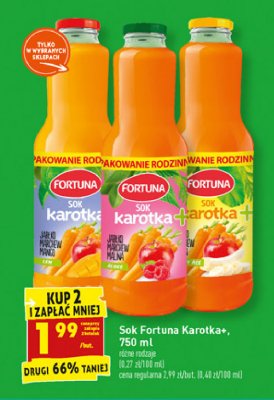 Sok jabłko marchew mango len Fortuna karotka+ promocja