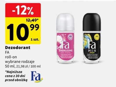 Dezodorant FA roll-on wybrane rodzaje promocja w Intermarche
