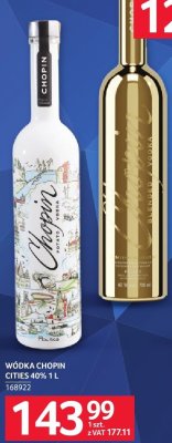Wódka Chopin Cities 40% 1 l promocja w Selgros