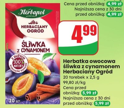 Herbatka owocowa śliwka z cynamonem Herbaciany Ogród promocja w Dino