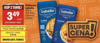 Makaron Lubella wybrane rodzaje promocja w Delikatesy Centrum