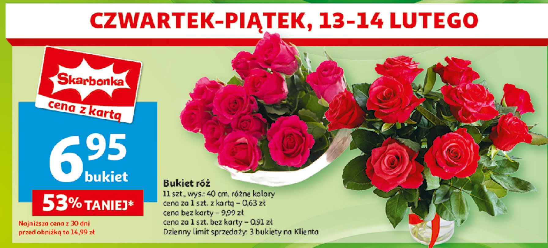 Róże bukiet 11 szt promocja w Auchan