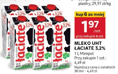 Mleko UHT Łaciate 3,2% promocja w Stokrotka