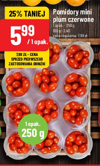 Pomidory mini plum promocja w POLOmarket