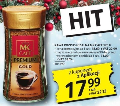 Kawa rozpuszczalna MK Cafe Premium Gold 175 g promocja w Selgros