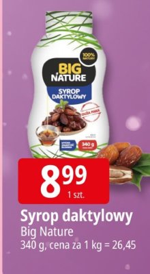 Syrop daktylowy Big Nature promocja w Leclerc
