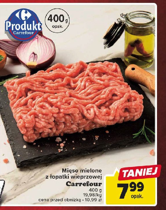 Mięso mielone z łopatki wieprzowej Carrefour simply promocja