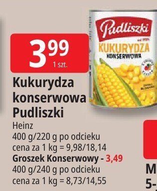Kukurydza konserwowa Pudliszki promocja w Leclerc