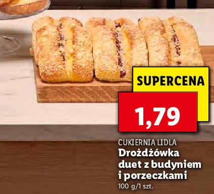 Drożdżówka duet z budyniem i porzeczkami Cukiernia lidla promocja