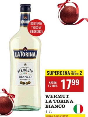Wermut La Torina Bianco 1 l promocja w Biedronka