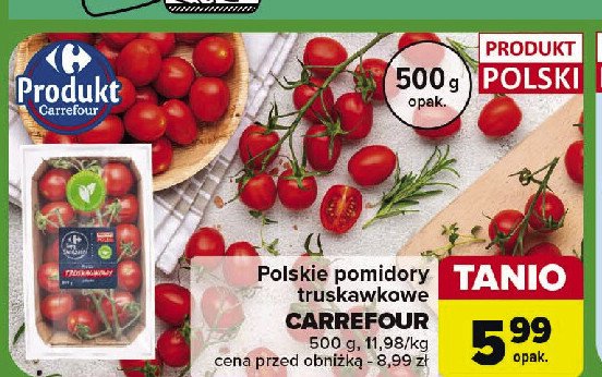 Pomidory truskawkowe Carrefour targ świeżości promocja