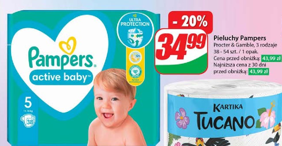 Pieluszki dla dzieci 5 Pampers active baby promocja