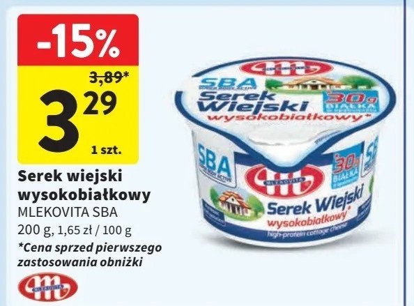 Serek wiejski wysokobiałkowy Mlekovita promocja